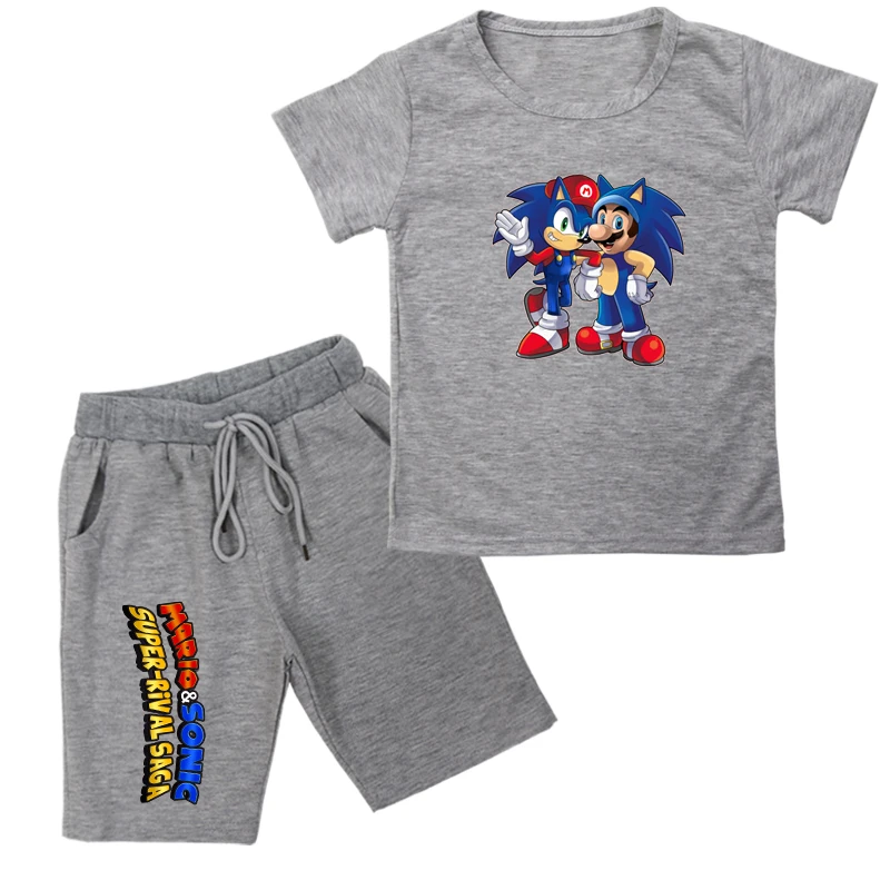 Fashion Summer Boy Girl Clothes Set Children T-Shirt and Shorts Pant Suit Kids Outfit Cotton Tops Children's Clothing Suit