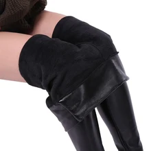 SALSPOR 5XL Plus Size Women Winter Velet Trousers Femme Black Warm Leather Nine pants Ladies Sexy High Waist Slim PU Leggins SALSPOR 5XL Plus Size Women Winter Velet Trousers Femme Black Warm Leather Nine pants Ladies Sexy High Waist Slim PU Leggins