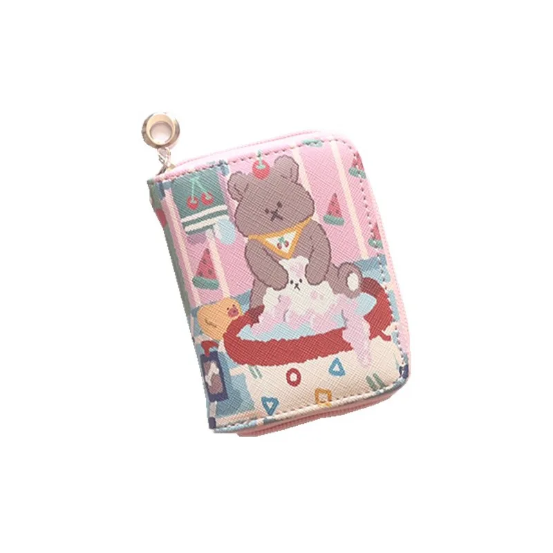 Mini Bear PU Leather Woman Wallet Cute Students Wallets Korean Style Woman Redit Card Holders Chic Female Coin Purse