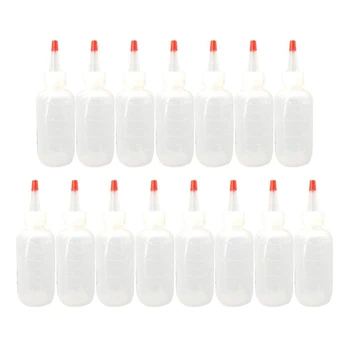 

15 Pack 4 Ounce(120Ml) Squeeze Dispensing Bottles with Red Tip Caps - Good for Crafts, Art, Glue, Multi Purpose