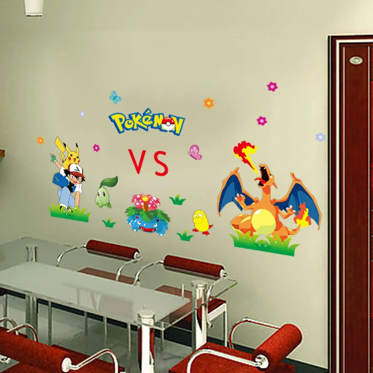Pokemon 3D мультфильм горячие настенные наклейки креативные Postersmirror наклейки украшение комнаты