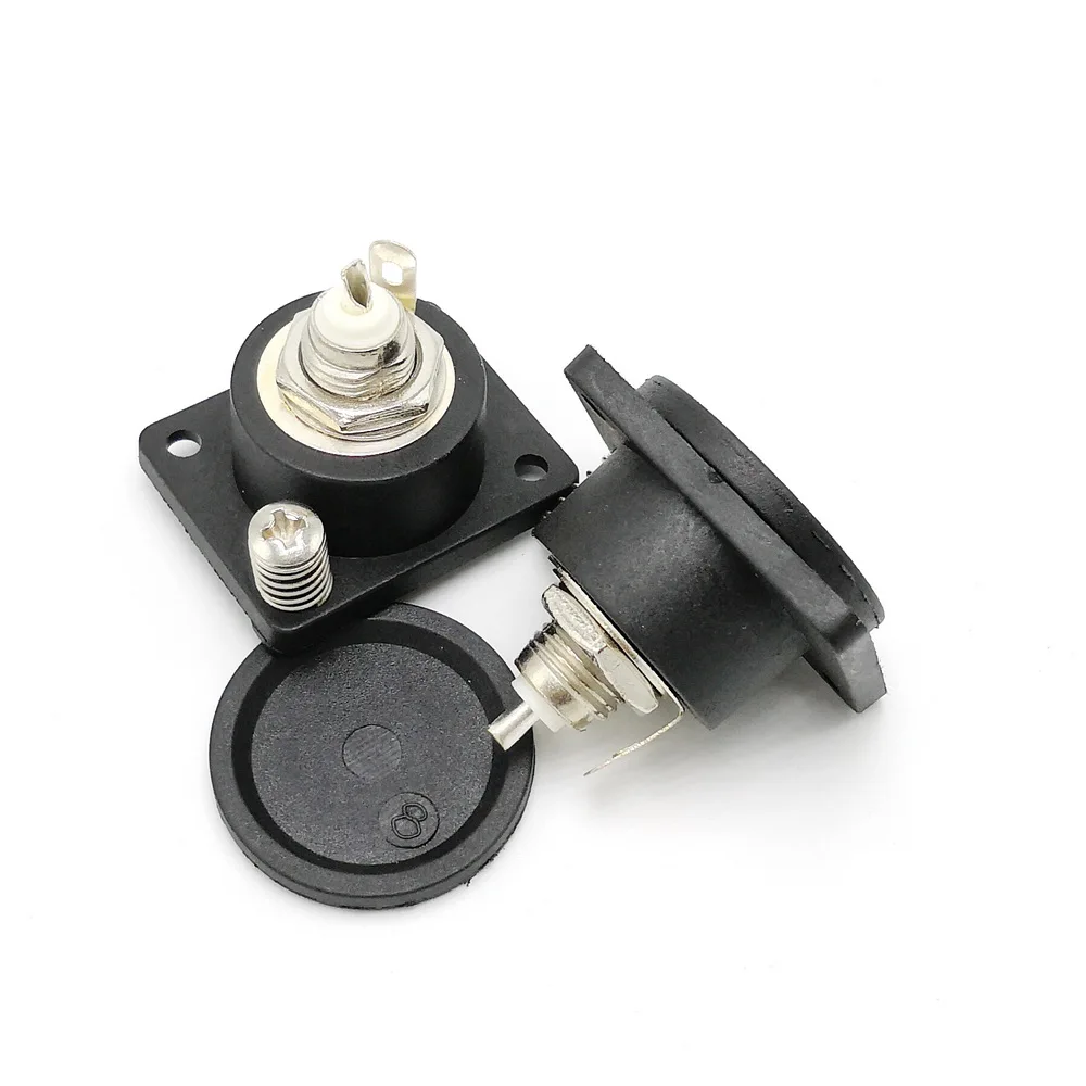 Description Picture 2 of itemRCA Round Socket With Dust Cover Fixed Flange RCA Female Connector For Electric Bicycle Charging Port 10pcs