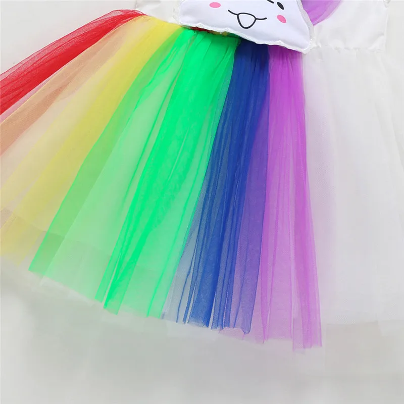 girls clothes Toddler Baby Girls Sleeveless Rainbow Tulle Dress Princess Dresses Clothes vestido #4AA12 (4)