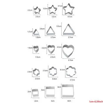

Mini Cookie Cutter Shapes Set-24 Small Molds Out Pastry Dough Pie Crust Fruit Flower Heart Star Geometric Clay Cake moulds