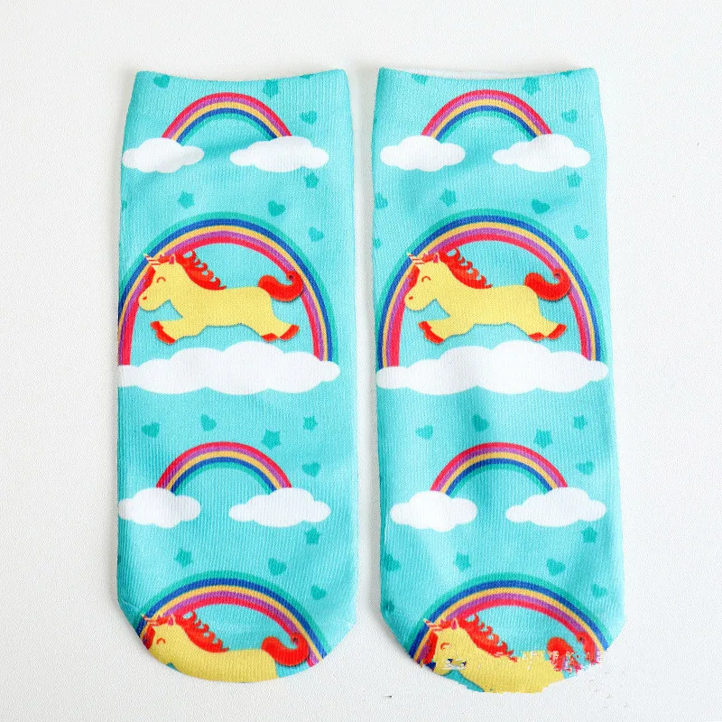 Красочные Единорог Мягкие хлопковые носки для женщин Весна Лето забавные носки милые 3D принты носки для беременных