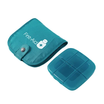 

Portable Medicine Storage Box Large Capacity Medicine Bag Case Weekly 7 Day Pill Organizer (Green)