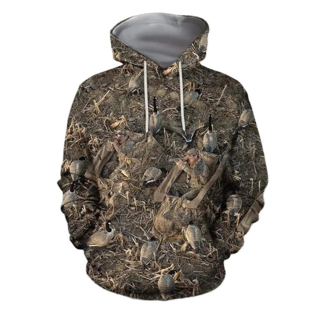 Hunting Goose Hoodie For Men 3d Printed Wild Hunter Clothes Spring