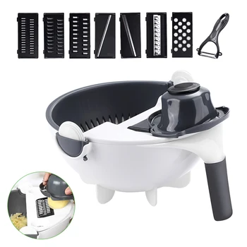 

Multifunctional Drain Basket Rotate Vegetable Cutter Grater Slicer Kitchen Tools Gadget Set New Vegetable Portable Slicer