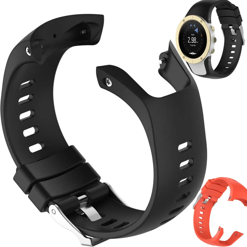 

Slicone Buckle Watch Band Sport Style For SUUNTO Watch with Watch Tools Replacement Wirstband