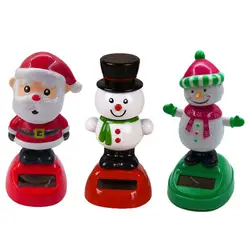 Jouet à énergie solaire avec tête de balançoire, bonhomme de neige, décoration de maison, voiture, cadeaux pour enfants 