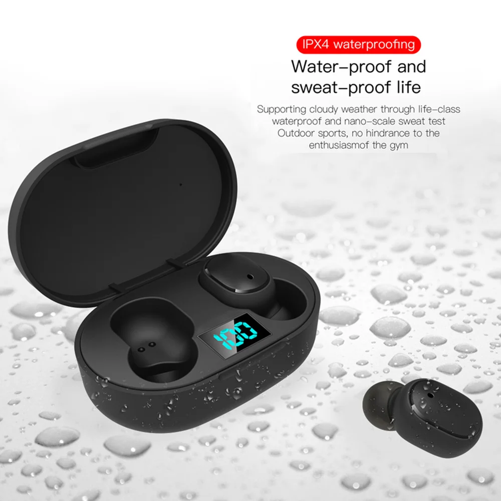 TWS E6S True Wireless Earphone for Redmi Airdots Earbuds LED Display Bluetooth V5 0 Headsets with Mic for iPhone Huawei Samsung
