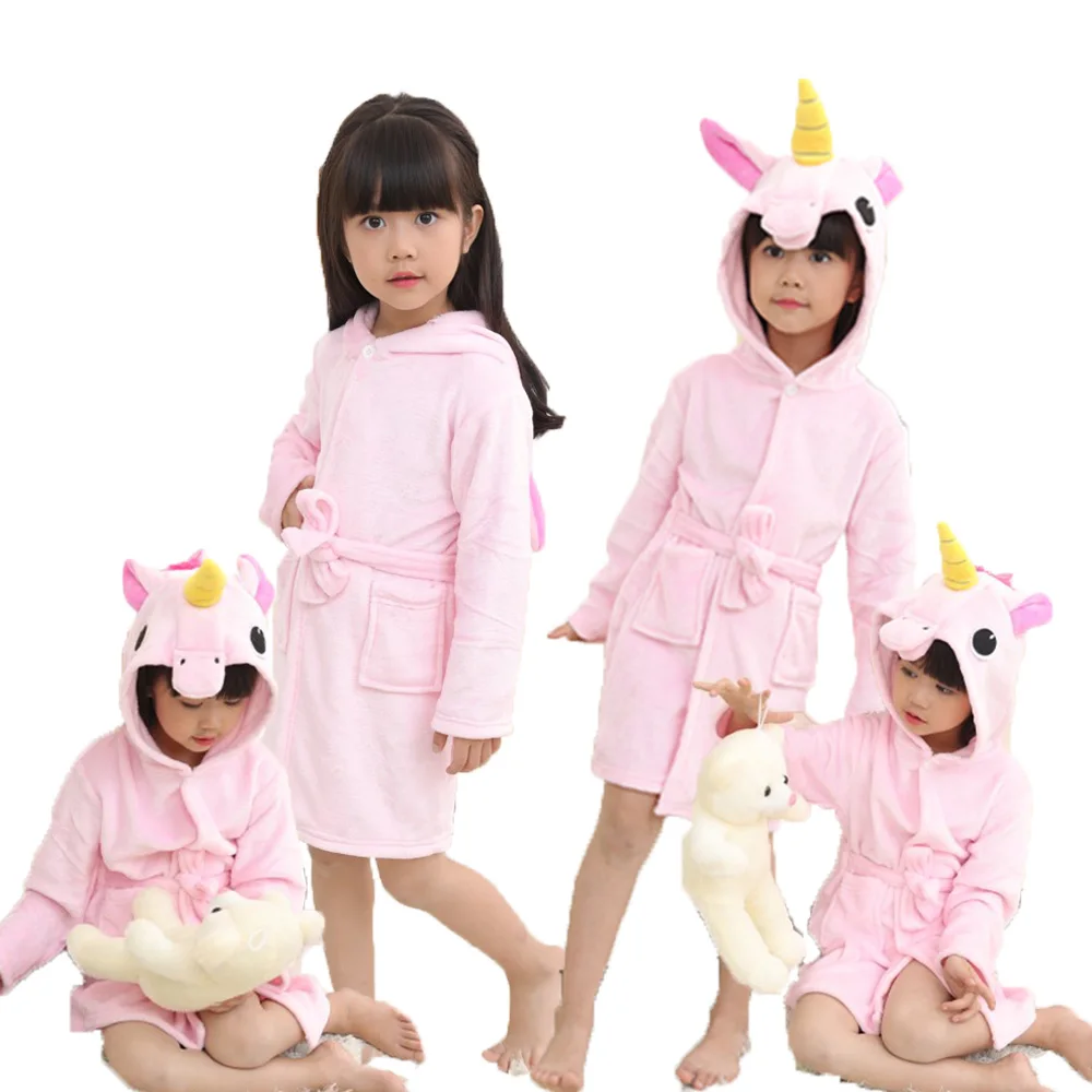 baby nightgowns cost Rainbow Unicorn Kigurumi Bathrobes for Girls Baby Winter Flannel Warm Pajama Gown Robes for Children Kids Sleepwear Pijama Dress cheap baby sleepwear