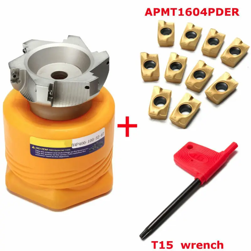 

BAP 400R-100-32-6F Indexable Face Milling Cutter 6 Flute+10pcs APMT1604PDER DP