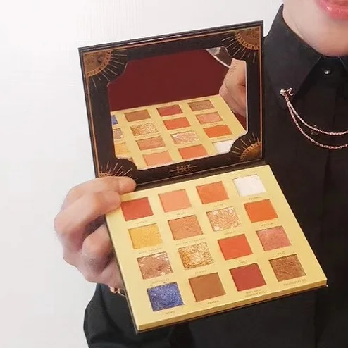 CH16 16 видов цветов Новые тени для век Палитра с зеркалом блеск Тени для век поддон Профессиональный макияж Полные тени для век матовые тени для век - Цвет: CH16