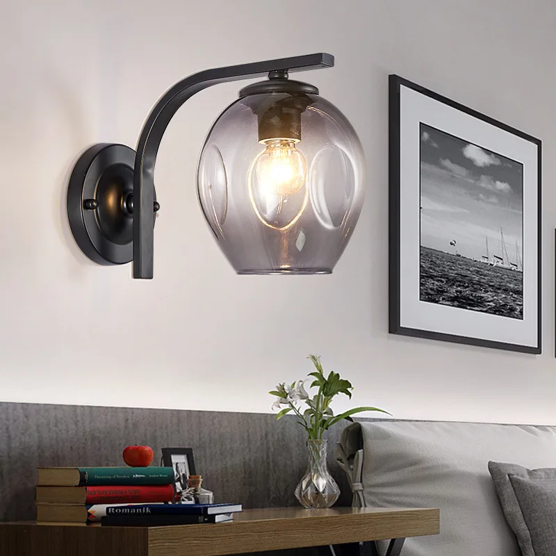 

Scandinavian Minimalist LED Wall Lamp Living Room Bedside Bedroom Aisle Lights Restaurant Decoration Wall Lamp Glass Molecular W