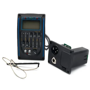 

10pcs LC-5 5 Band Acoustic Guitar Preamp EQ Equalizer Pickup Tuner System with Micro Phone Pickup for Acoustic Guitar