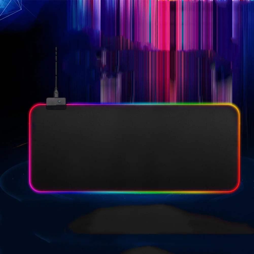 Светящийся игровой коврик для мыши цветной негабаритный светящийся USB светодиодный Расширенный клавиатура с подсветкой PU нескользящий коврик для одеяла
