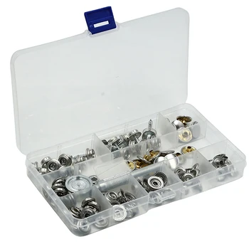 

New Boxed Metal Snap Buttons Snaps Press Button Fasteners Kits With Installation Tool DIY Clothing Accessories Sewing Tool Sets