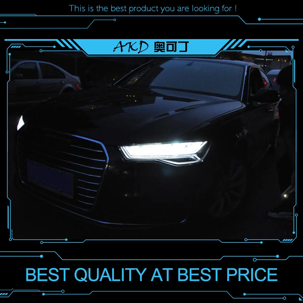 US $1.393.20 AKD Tuning Cars Headlight For Audi A6 20122017 Headlights LED DRL Running Lights BiXenon Beam Fog Lights Angel Eyes Auto Level