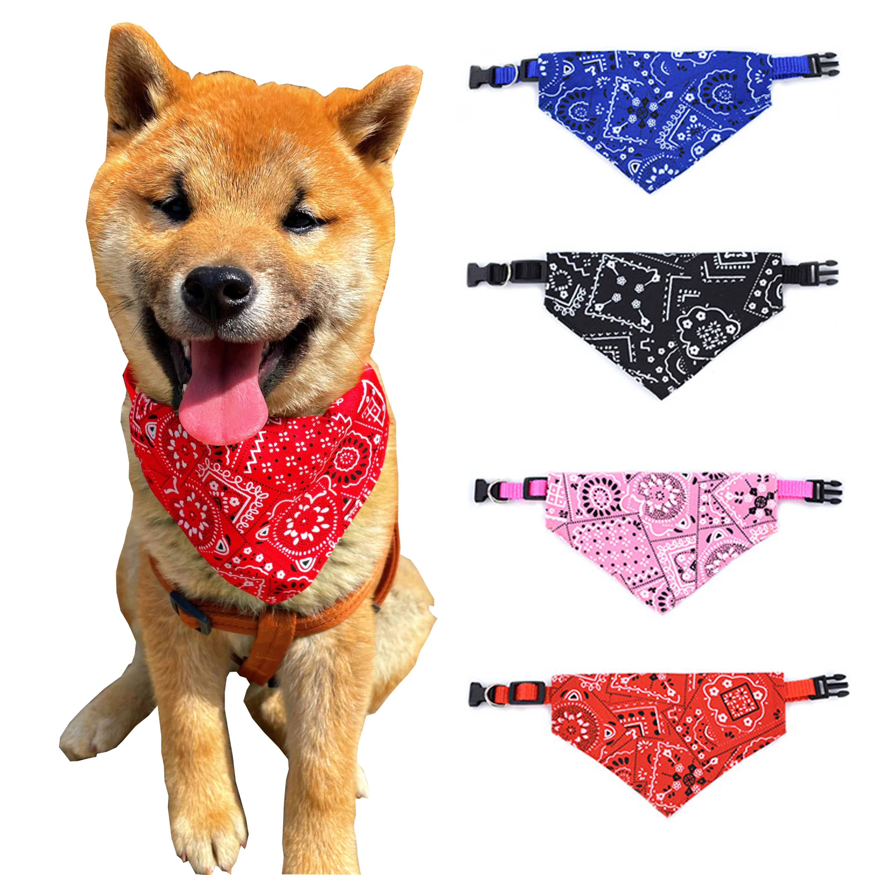 Coleira para cachorro e gato, lenço ajustável com laço para animais de ...