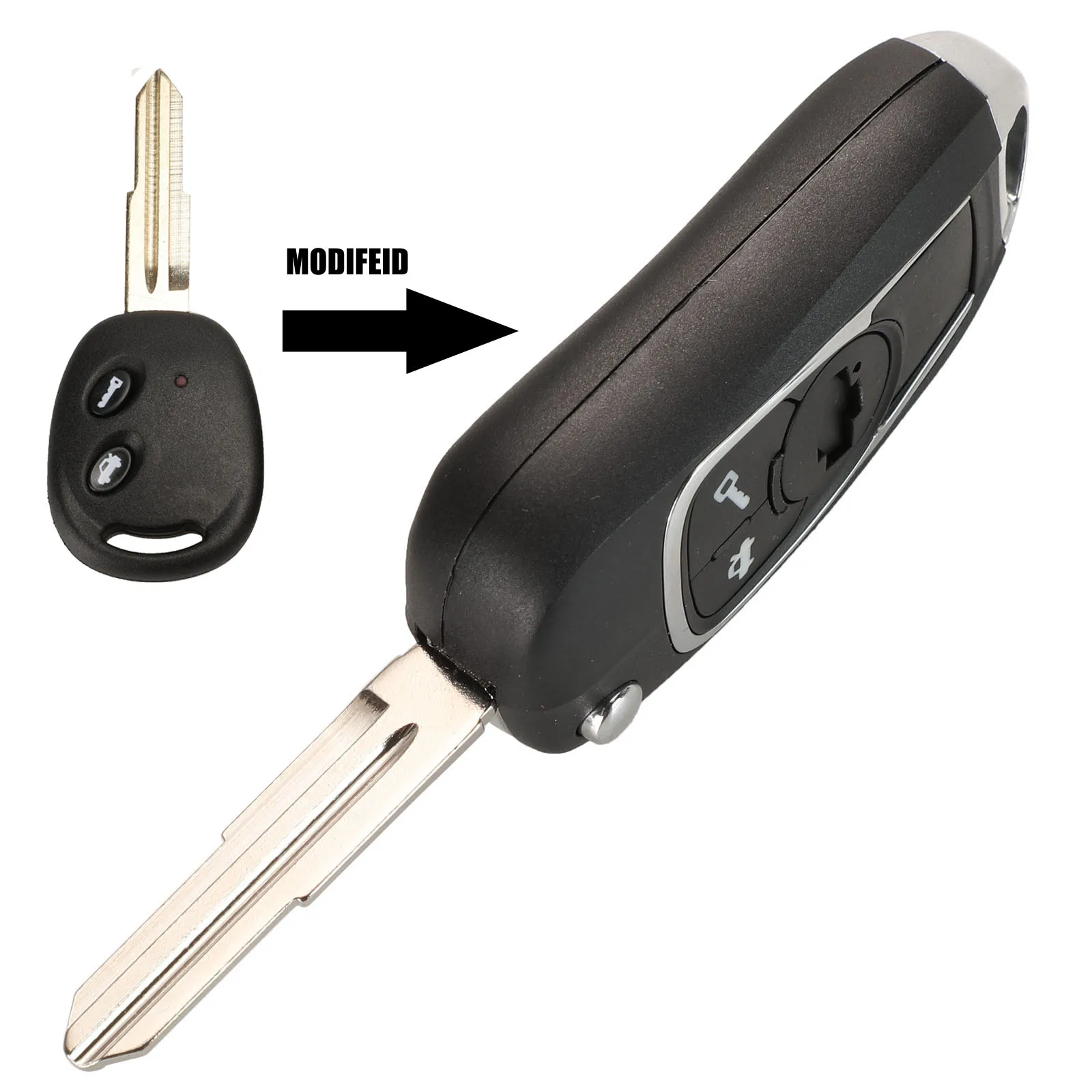 jingyuqin 2 Buttons Remote Car Key Shell For Chevrolet Epica Folding Flip Key Cover Fob Case