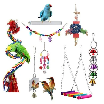 

Practical Parrot Nibble Toy Bird Toy Swing Suspension Bridge Standing Bar