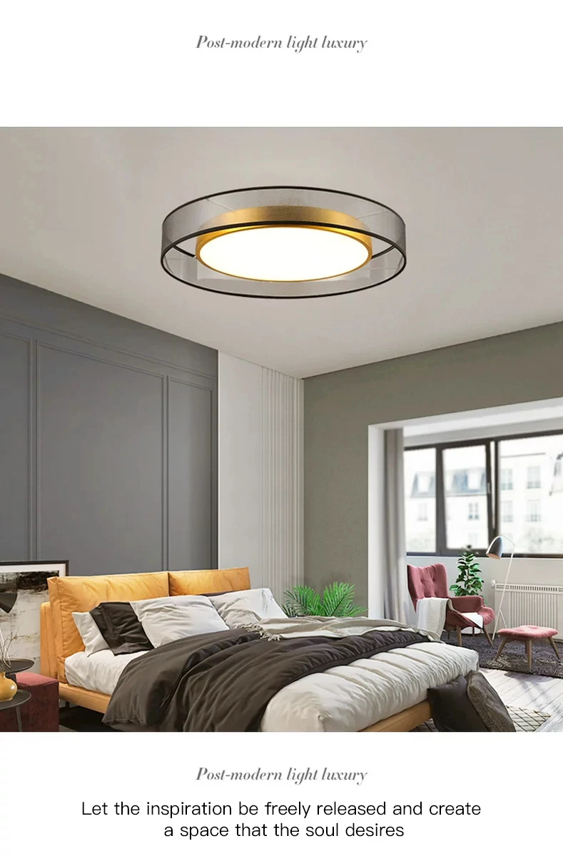 New Modern Nordic Style LED Ceiling Lamp For Living Dining Room Bedroom Kitchen Gold Copper Round Simple Design Chandelier Light dining light fixtures