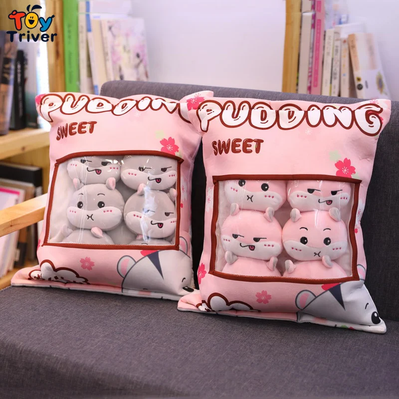 Kawaii Одна сумка пудинг Хомяк Мышь плюшевые игрушки Triver мягкие животные кукла подушка для детей подарок на день рождения украшения для дома