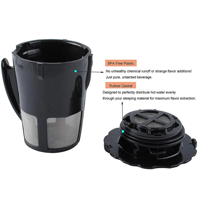 Reusable Coffee Filter For Keurig K-Cup My 119367 2.0 Updated Model Black Small Coffee Filter For K200 K250 K300 K350 K400 K450
