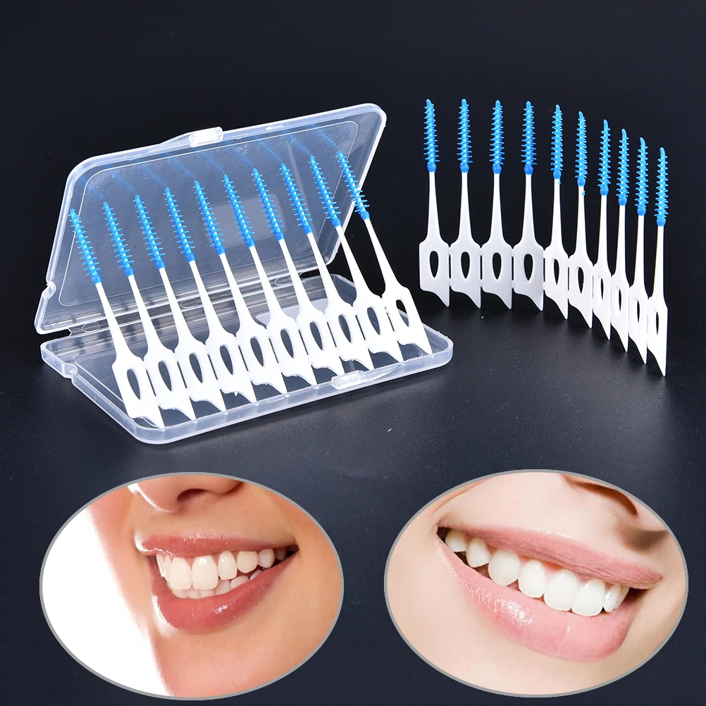 Oral Hygiene Toothpicks Adult Interdental Teeth Brushes Clean Soft Silicone Dental Floss Brushes 20pcs/set