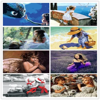 

Oil Painting By Numbers DIY Characters Hand-painted Coloring Painting Decompression Living Room Bedroom Ornaments Cute Kids Hot