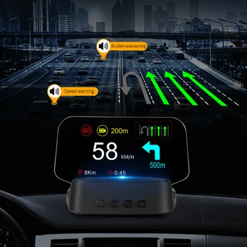 

Car Navigation Head Up Display OBD2 & GPS Dual Mode HUD Mirror Projection Speedometer