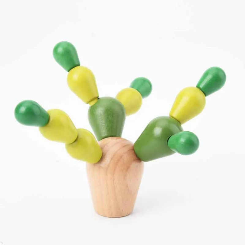 Tanio Dziecięce drewniane wstawianie kaktusów pulpit zabawki balansujące