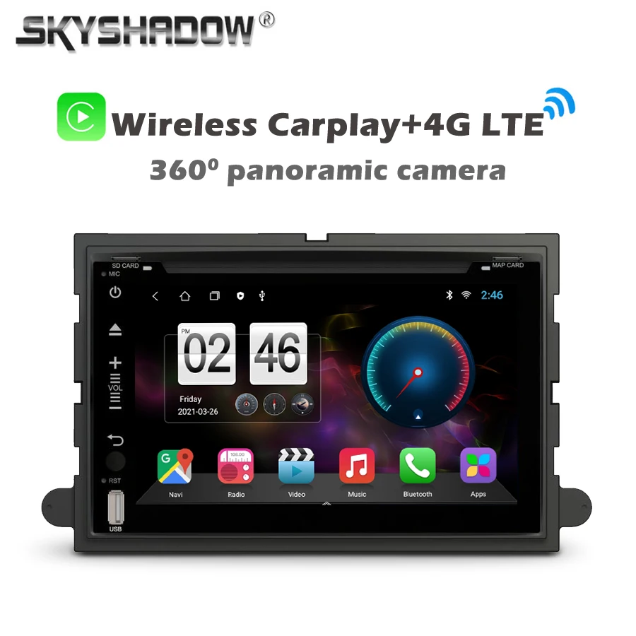 360 Carplay IPS Android 9. 0 6 ГБ + 11 Автомобильный DVD-плеер GPS WIFI Bluetooth RDS радио для Ford Fusion Explorer F150