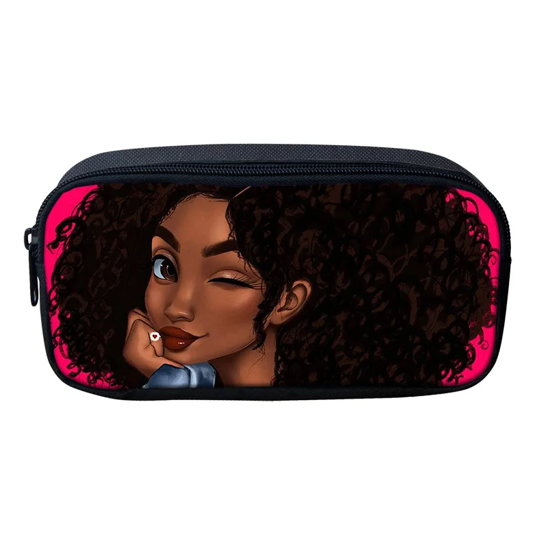 HYCOOL афро черная дамская сумочка-карандаш для девочек модные косметички школьные