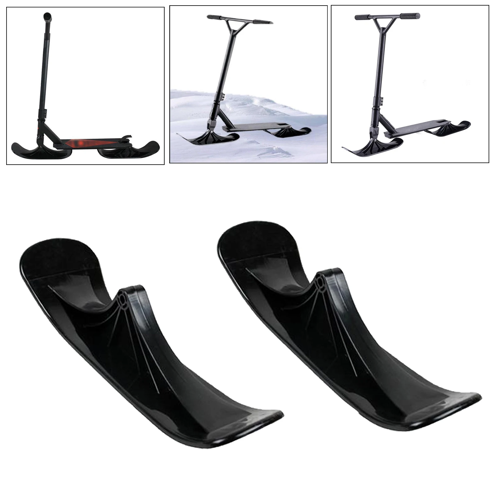 1 Pair Ski Sleigh Attachment Winter Snow Scooter Ski Sled Children`s Two-in-one Kick Scooter Riding Tyre Parts Accessories