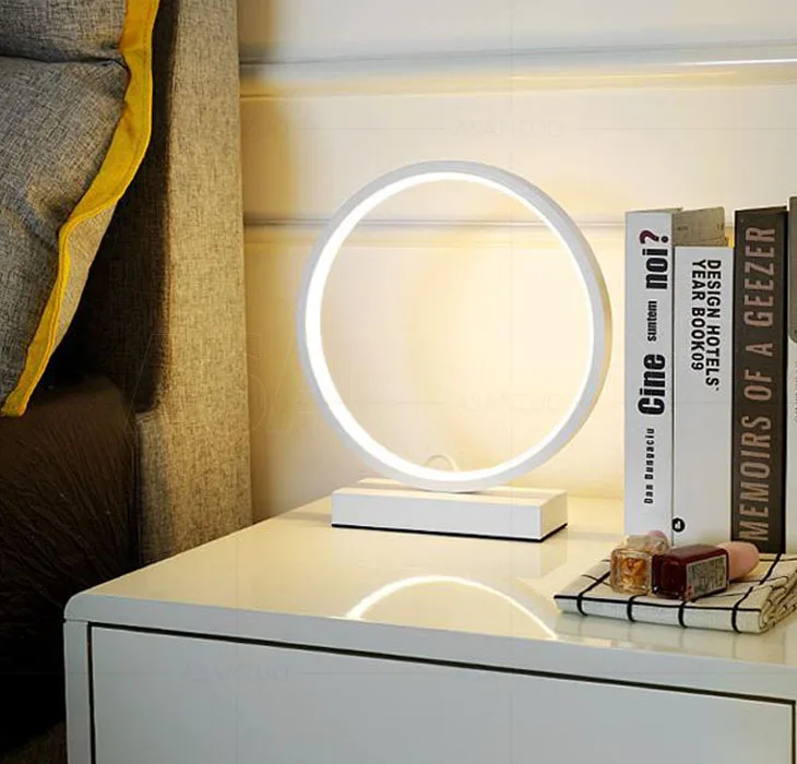 Modern Table Lamp Aluminum LED bedroom reading lamp Minimalist Type 8/circle nighstand lamp LED Bedside Lamp