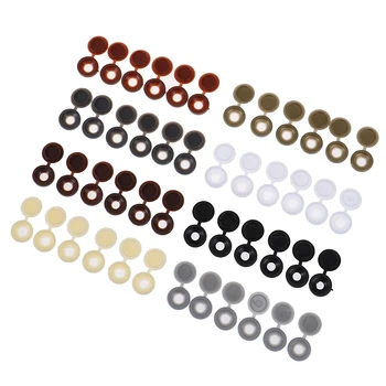 50Pcs Hinged Plastic Screw Cover Fold Caps Button For Car Furniture Decorative Cover 8 Colors vwr histology cassettes orange biopsy cassette with hinged plastic covers