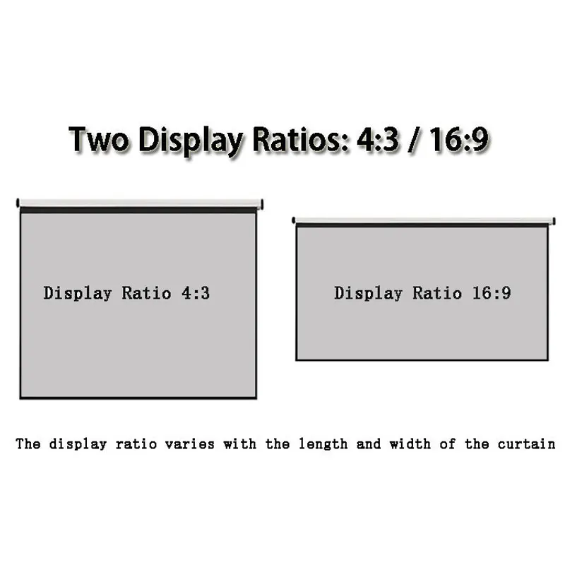 Thinyou 84 inch 16:9 Hand Projector Screen Matte Gray Fabric Fiber Glass 3D HD Wall Mounted HD for Home Theater office