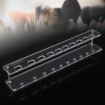 

RUIMIO Acrylic 10 Lattices Organizer Display Shelf for Soft Oval Makeup Brush Cosmetic Tool Set