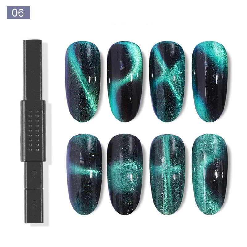 Magnetic Nail Art Tools Cat Eye Nail Tool Magnetic Nail Tools Magnetic Nail Pen Cat Eye Magnet Tools Single Double Head Stick Curved Line Strip 3D Designs For Polish Gel Nail Art Decor