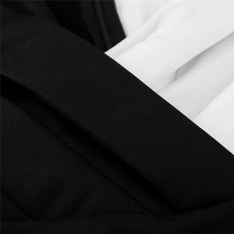 New Fashion Women Dress Long Sleeve Buttons Sexy V-Neck Patchwork Bodycon Office Lady Work Black Dress Vestidos 5S26 (12)