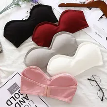 1 шт., женские Топы без бретелек, бюстгальтер, бесшовный бюстгальтер, сексуальный топ-бандо, Женский Топ с обхватом груди, укороченные майки, невидимое нижнее белье