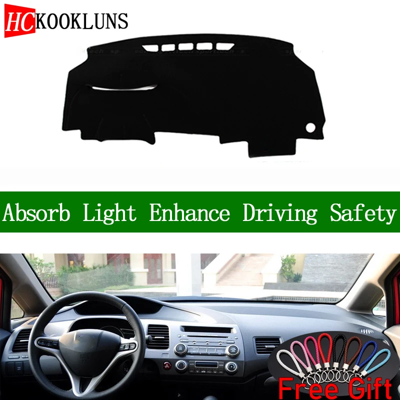 

For Honda civic 2006 2007 2008 2009-2011 Dashboard Cover Shade Non-slip Dash Mat Pad Carpet Car Stickers Interior Accessories