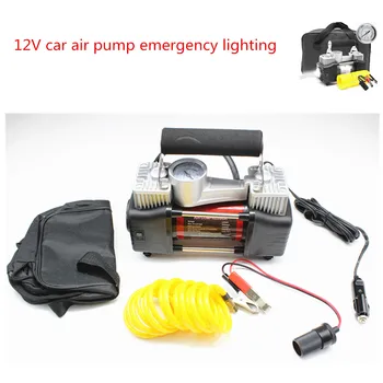 

Low Noise twin Cylinder Car tire compressor auto Tire Inflatable Pump inflator for Car Emergency + Lamp + carry handle+copper mo