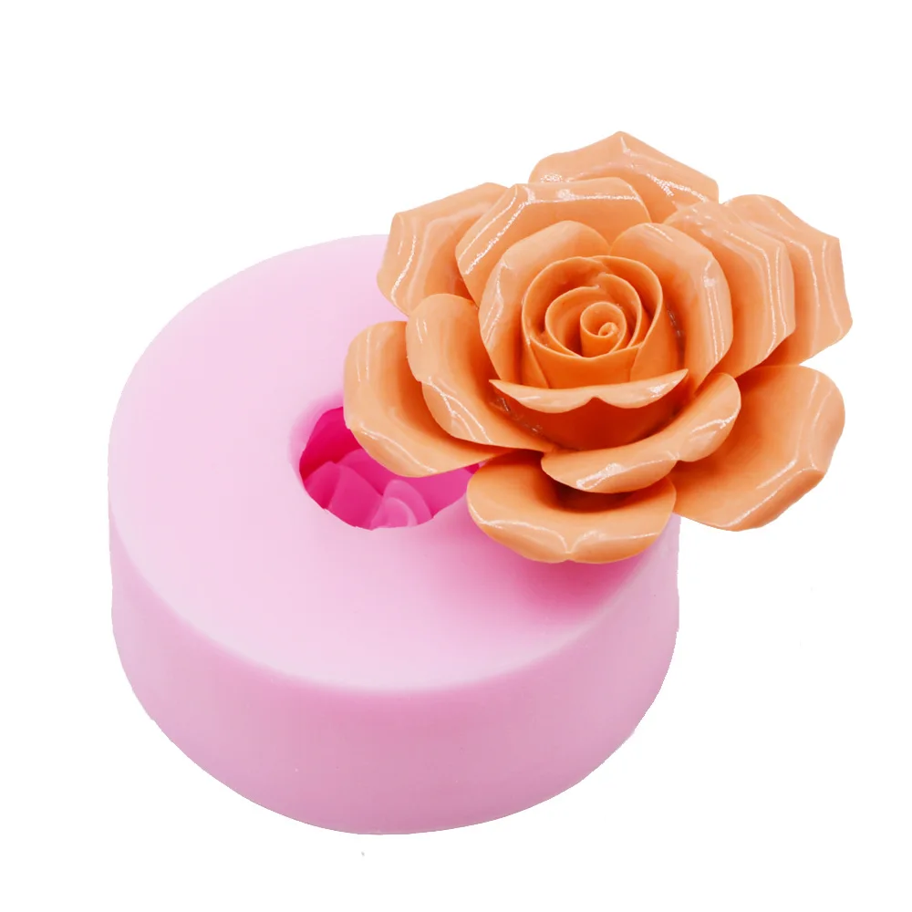

New 3D Flower Soap Mold Rose Fondant Cake Silicone Mold DIY Chocolate&Birthday Cake Baking Tools Scented Candle Mold