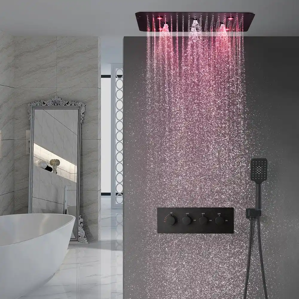 Bathroom Accessories Multi Color Led Lights Thermostatic Shower Bathroom Accessories Multi Color Led