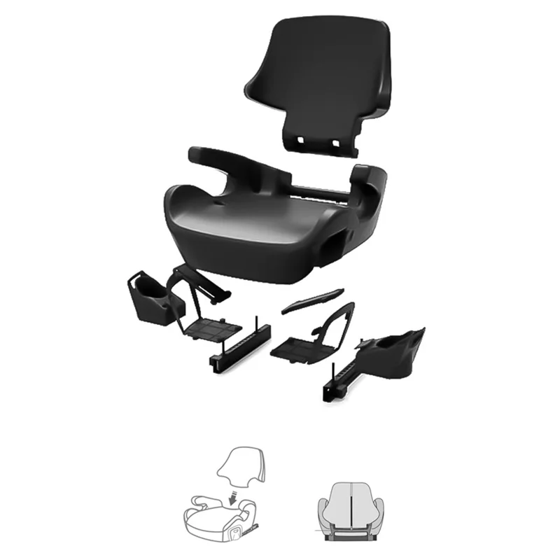 ALWAYSME Solid Color Child Car Seats With ISOFIX and Head Support Pillow and Foot Rest
