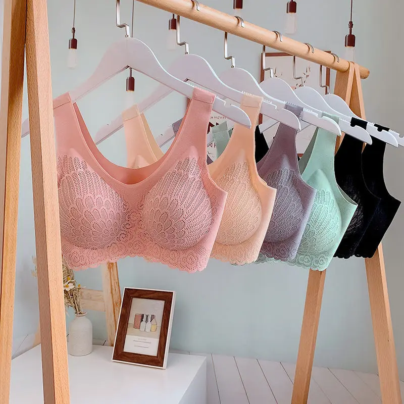 

Latex Seamless Bra Women Push Up Underwear Cooling Shock-Proof Female Intimate Fashion Soft Comfortable Bralette lingerie