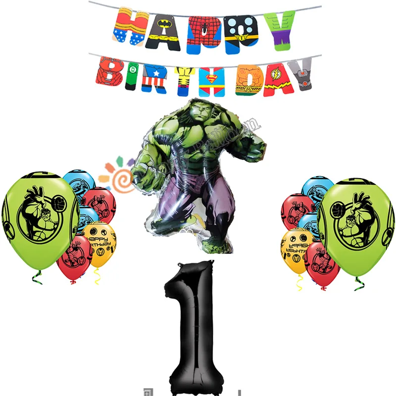 Америка капитан Халк Человек-паук Бэтмен фольгированный шар Мстители надувные шары День рождения баннер для вечеринки в честь Дня Рождения Декор Globos